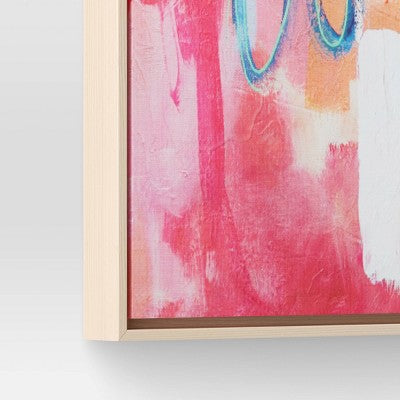  24" X 30" Colorful Collage By Amira Rahim Framed Wall Canvas - Threshold™: Modern Abstract Digital Art, Polystyrene Frame