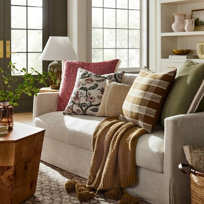  Oversized Woven Striped Square Throw Pillow - Threshold™ Designed With Studio McGee