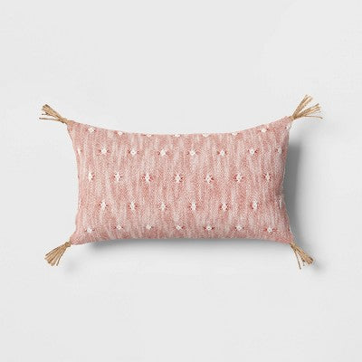 Oversize Woven Jacquard Lumbar Throw Pillow With Tassels - Threshold™