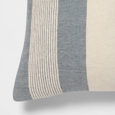  Oversized Oblong Woven Stripe Throw Pillow Gray - Threshold™