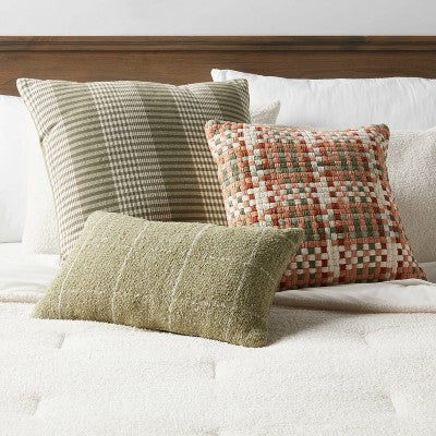  Oblong Windowpane Woven Decorative Throw Pillow Green - Threshold™