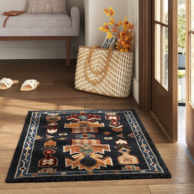  2'x3' Global Wool Accent Rug Blue - Threshold™