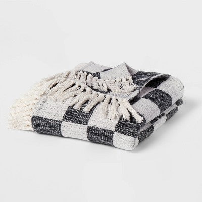  60"x80" Woven Cotton Checkered Bed Throw - Threshold™