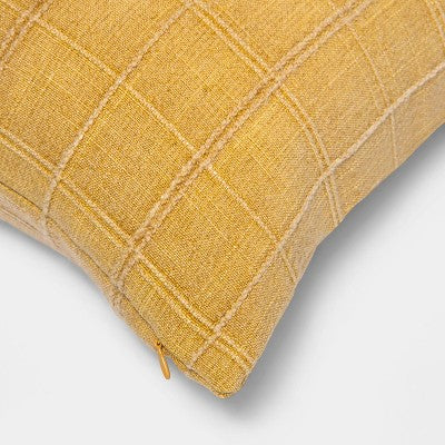  Woven Washed Windowpane Throw Pillow - Threshold™
