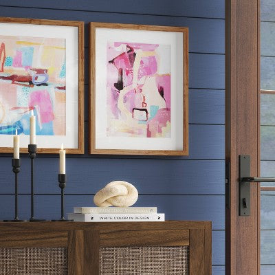  (Set Of 2) 16" X 20" Painterly Collage Framed Wall Canvases - Threshold™