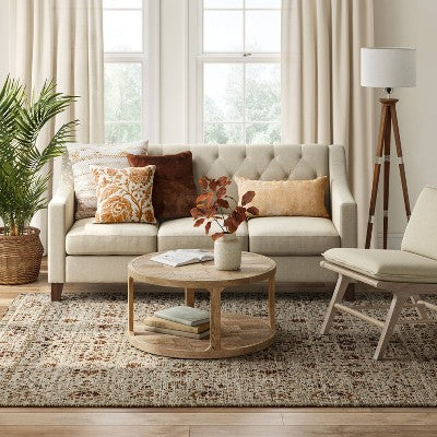  Oakton Jacquard Chenille Area Rug Rust - Threshold™