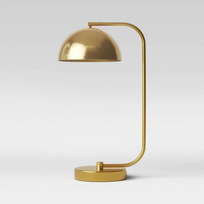  Valencia Dome Table Lamp Brass - Threshold™: ETL Listed, Touch Sensor, Metal Shade, No Assembly Required