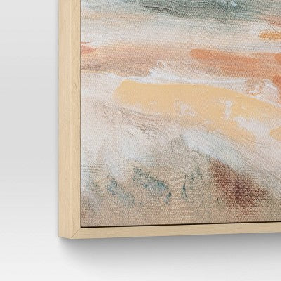  (Set Of 2) 24" X 30" Faded Landscape Framed Wall Canvases Natural - Threshold™