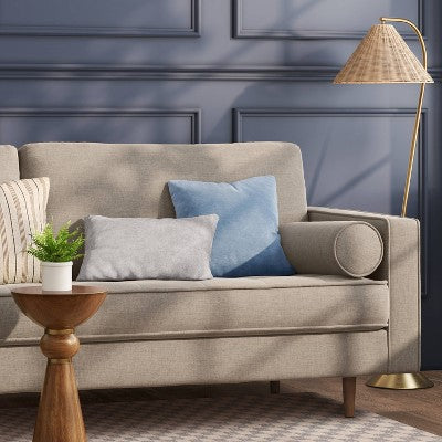  Oversize Washed Cotton Velvet Lumbar Throw Pillow Gray - Threshold™