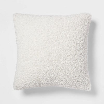  Euro Traditional Cozy Sherpa Fur Decorative Throw Pillow - Threshold™