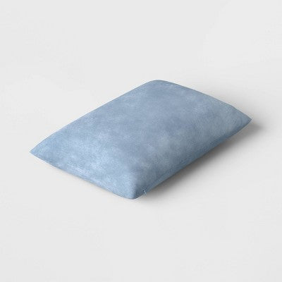  Oversize Washed Cotton Velvet Lumbar Throw Pillow Light Blue - Threshold™: Indoor Decorative Cushion, Hidden Zipper, Polyester Fill