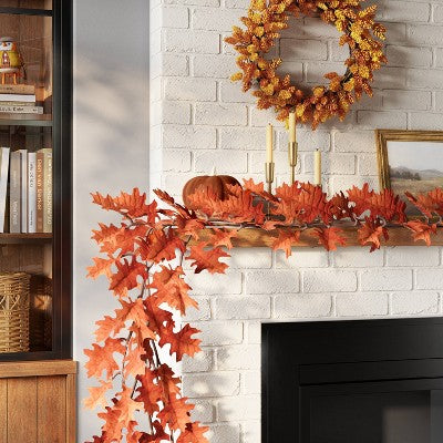  Artificial Oak Leaf Garland - Threshold™