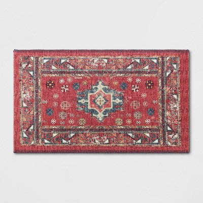  Vintage Persian Medallion Kitchen Rug Red - Threshold™