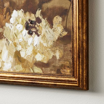  16"x20" Oil Painted All Over Floral Framed Wall Art - Threshold™ Designed With Studio McGee: Beige Frame, Botanical Theme