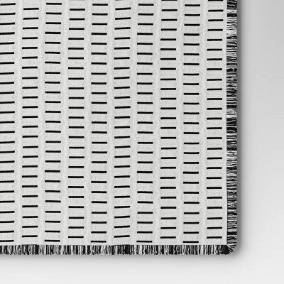  Dash Kantha Solid Throw Blanket Black - Threshold™