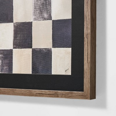  16" X 20" Checkerboard Framed Wall Art - Threshold™ Designed With Studio McGee: Modern Geometric Decor, Sawtooth Back