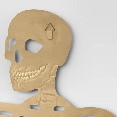  45" Halloween Metal Posable Skeleton Gold - Threshold™