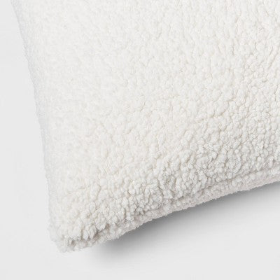  Euro Traditional Cozy Sherpa Fur Decorative Throw Pillow - Threshold™