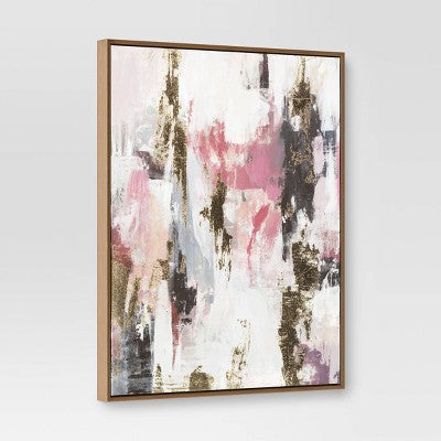  (Set Of 2) 16"x20" Foil Abstract Canvas Framed Arts - Threshold™
