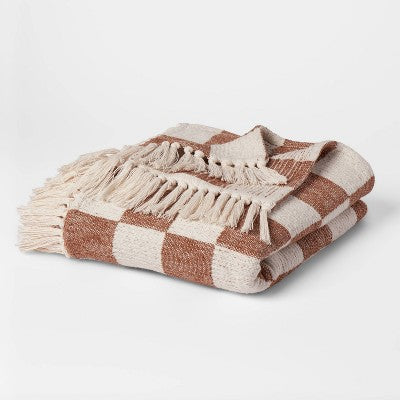  60"x80" Woven Cotton Checkered Bed Throw - Threshold™