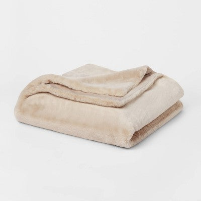  60"x80" Lush Faux Fur Bed Throw - Threshold™