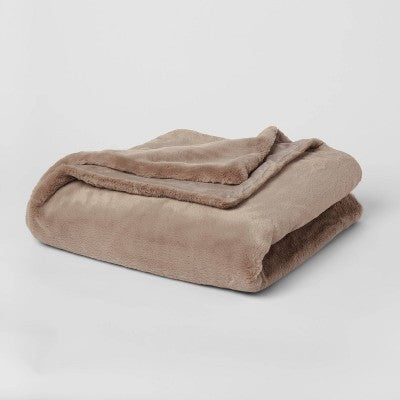  60"x80" Lush Faux Fur Bed Throw - Threshold™