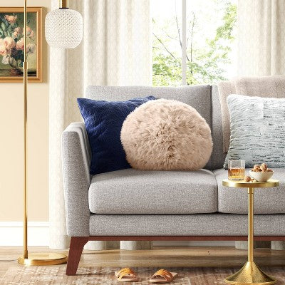  Long Faux Fur Round Throw Pillow - Threshold™