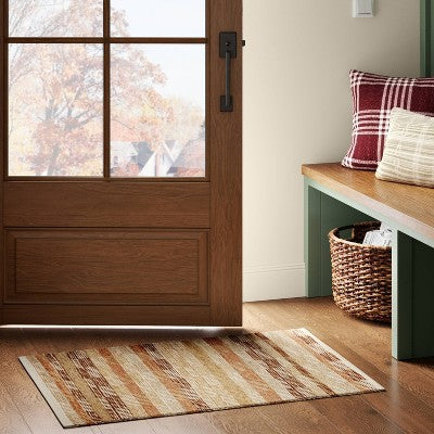  2'x3' Handwoven Accent Rug Brown - Threshold™: Rectangle, Low Pile, Indoor, Cotton & Jute, Entryway Rug