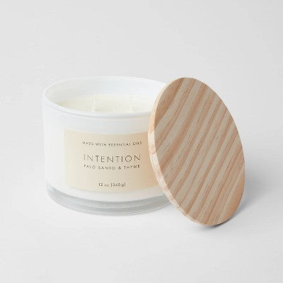  Wood Lidded Glass Wellness Intention Candle - Threshold™