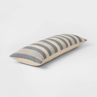  Oversized Oblong Woven Stripe Throw Pillow Gray - Threshold™