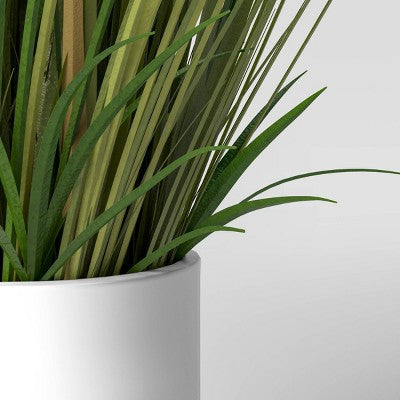  25" X 15" Artificial Onion Grass Arrangement In Ceramic Pot - Threshold™