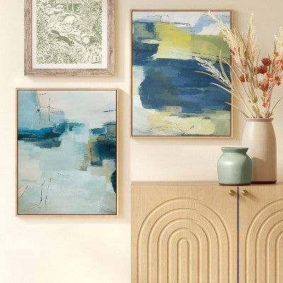  2pk 16" X 20" Abstract Pair Framed Wall Canvases - Threshold™