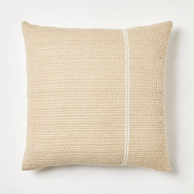  Oversize Embroidered Striped Throw Pillow Cream - Threshold™ Designed With Studio McGee