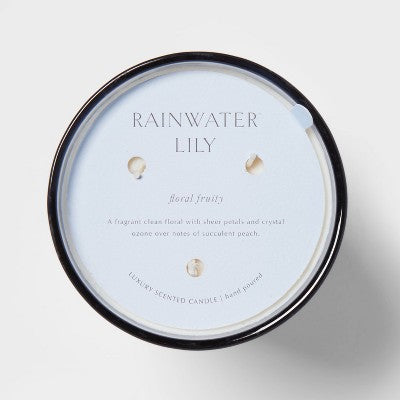  Colored Vase Glass With Dustcover Rainwater Lily Candle Gray - Threshold™