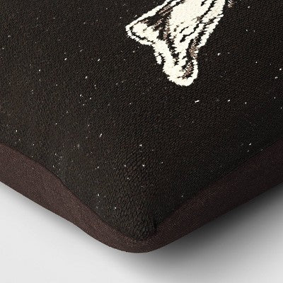  Oversize Skull And Crossbones Woven Cotton Lumbar Halloween Throw Pillow Black - Threshold™