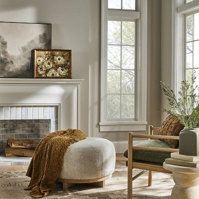  16"x20" Oil Painted All Over Floral Framed Wall Art - Threshold™ Designed With Studio McGee: Beige Frame, Botanical Theme