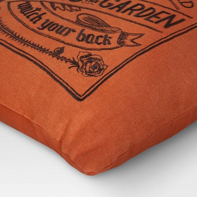  Embroidered Ghosts In The Garden Square Halloween Throw Pillow Orange - Threshold™