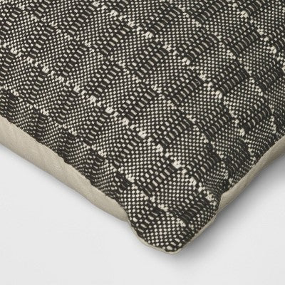  Oversized Textural Woven Square Throw Pillow Black/Neutral - Threshold™