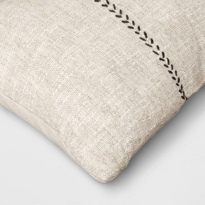  Oversized Stitched Lumbar Throw Pillow Neutral - Threshold™