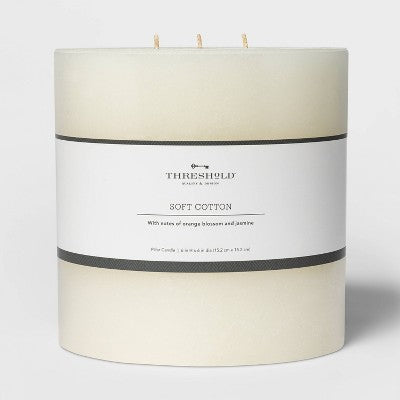  Pillar Candle Soft Cotton White - Threshold™