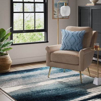  Abstract Watercolor Rug Blue - Threshold™