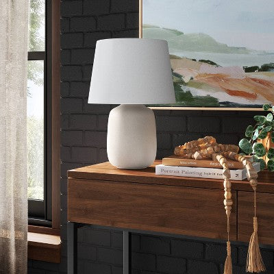  Linen Drum Lamp Shade White - Threshold
