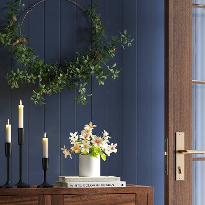  Set Of 3 Aluminum Taper Holders Black - Threshold™