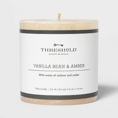  Pillar Vanilla Bean And Amber Candle - Threshold™