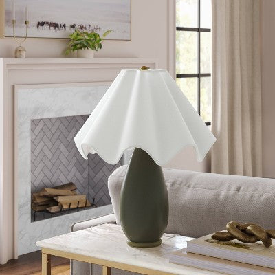  Wavy Shade Collection With Ceramic Base Table - Threshold™