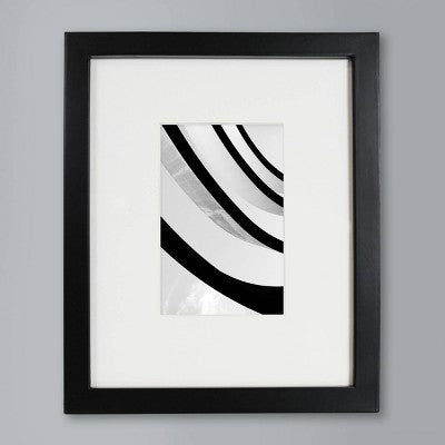  8" X 10" Matted To 4" X 6" Thin Gallery Image Frame Beveled Mat Black - Threshold™: Modern Wall Decor, MDF Material