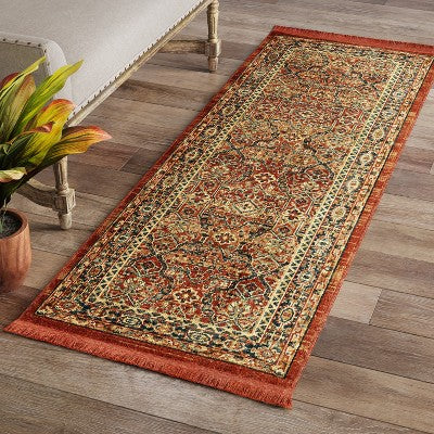  Damask Woven Persian With Fringe Rug - Threshold