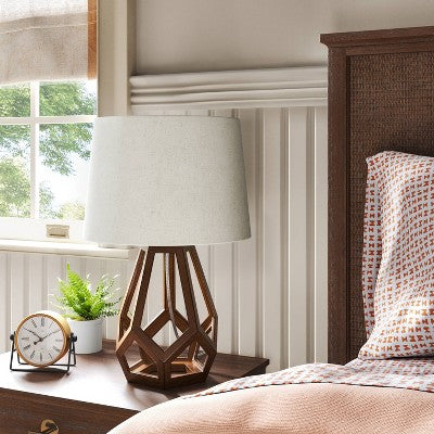  Large Wood Geo Assembled Table Lamp - Threshold™