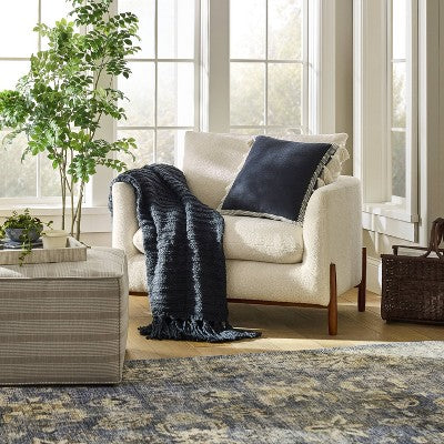  Woven Frame Square Throw Pillow With Side Tassels - Threshold™ Designed With Studio McGee