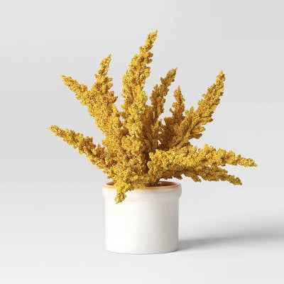  Goldenrod Artificial Plant Arrangement In Ceramic Pot - Threshold™